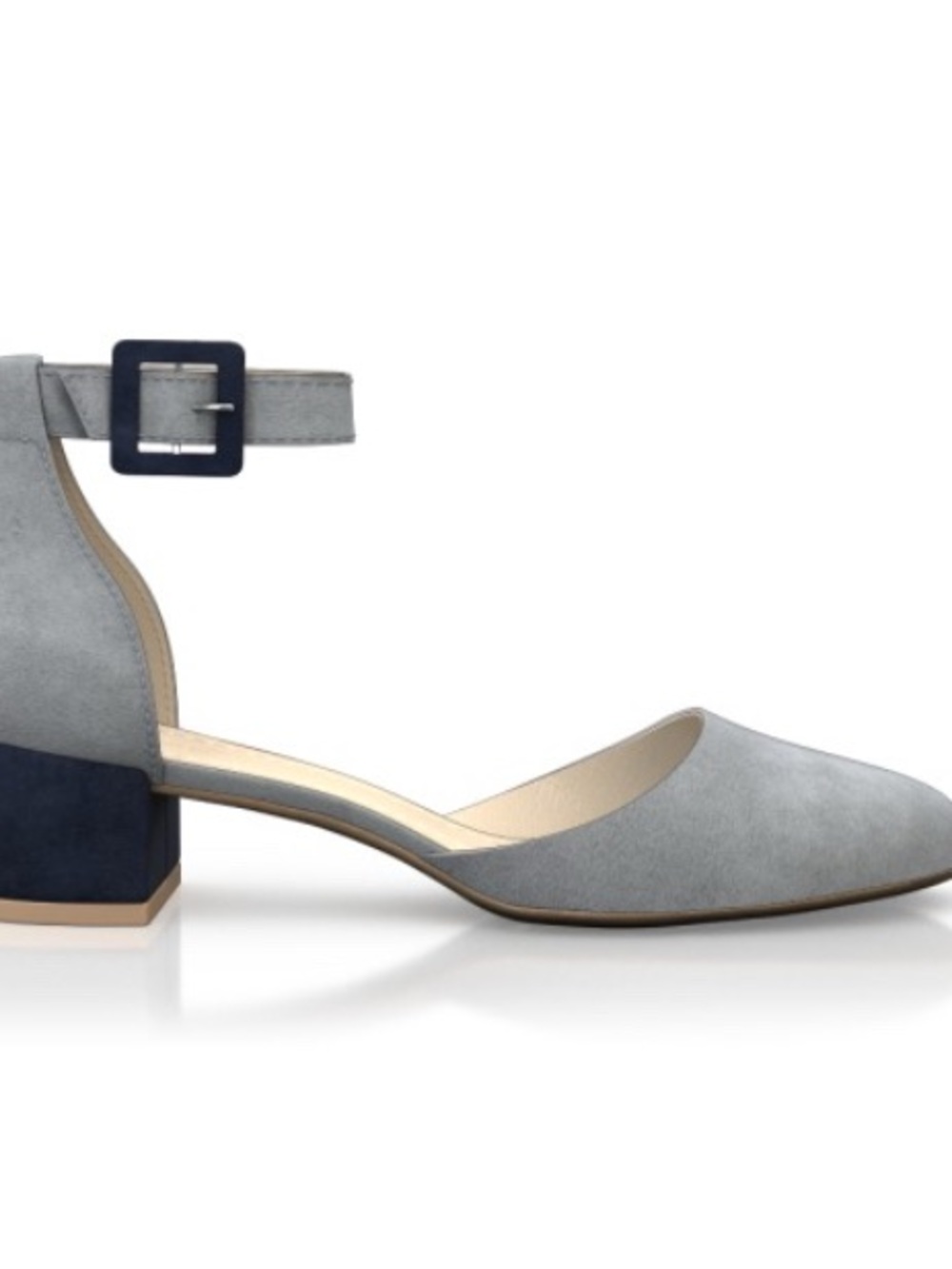 Girotti Suede Ankle-Strap Block Heel Pumps